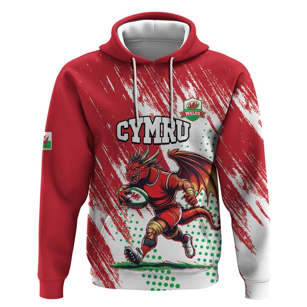 Wales Rugby Custom Hoodie Welsh Dragon Mascot - Wonder Print Shop