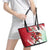 Wales Rugby Custom Leather Tote Bag Welsh Dragon Mascot - Wonder Print Shop