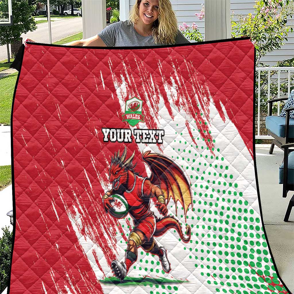 Wales Rugby Custom Quilt Welsh Dragon Mascot