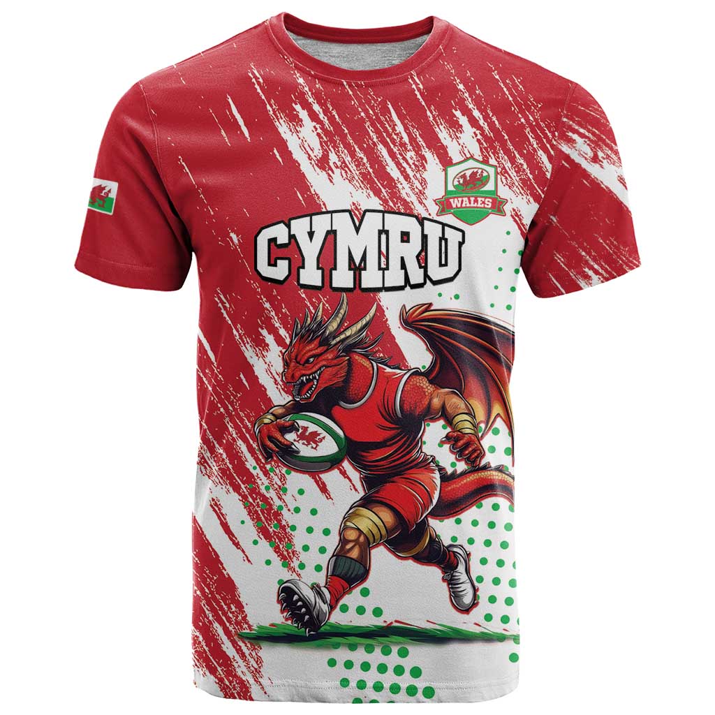 Wales Rugby Custom T Shirt Welsh Dragon Mascot