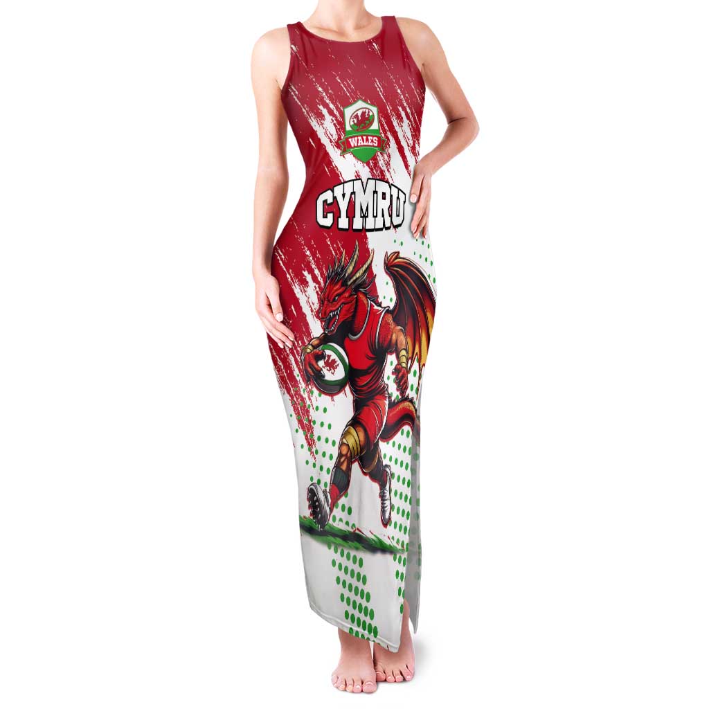 Wales Rugby Custom Tank Maxi Dress Welsh Dragon Mascot