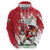 Wales Rugby Custom Zip Hoodie Welsh Dragon Mascot