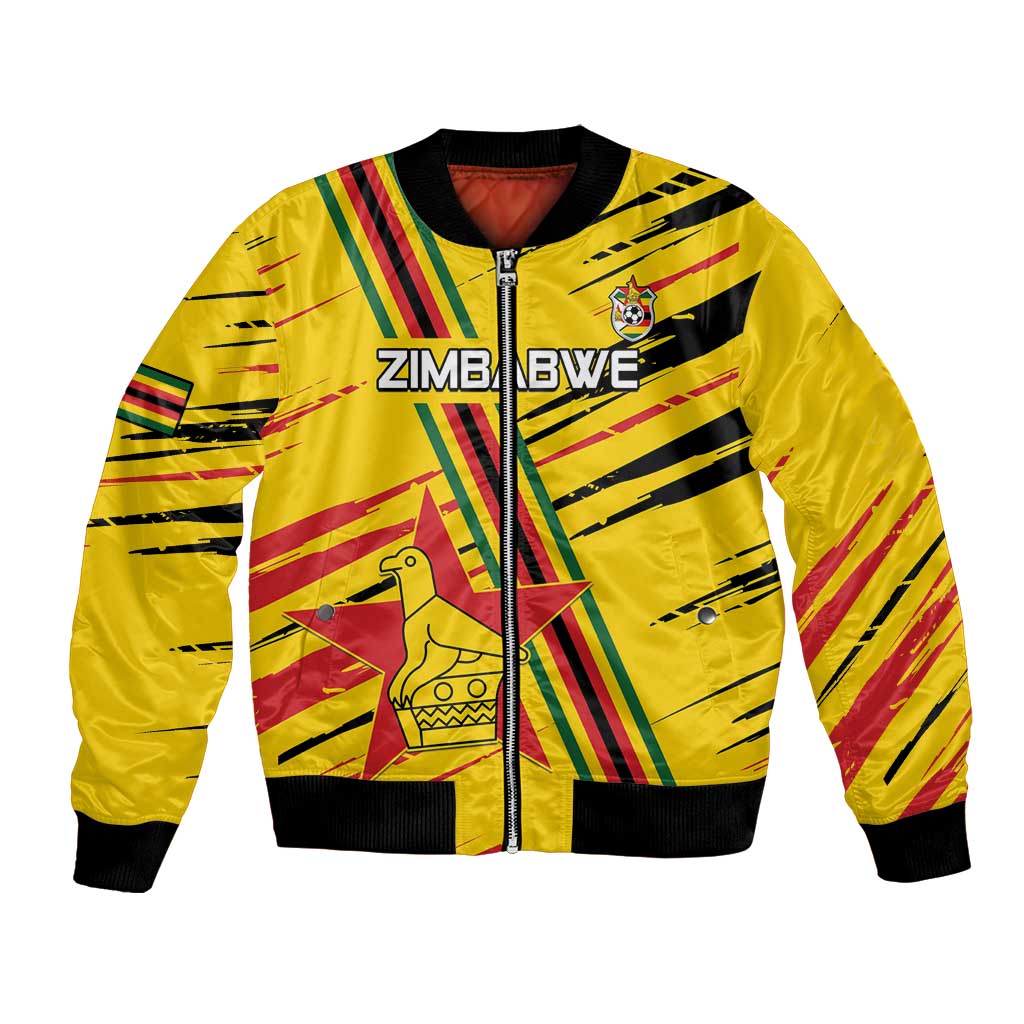 Custom Zimbabwe Football Bomber Jacket Go Warriors