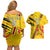 Custom Zimbabwe Football Couples Matching Off Shoulder Short Dress and Hawaiian Shirt Go Warriors