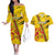 Custom Zimbabwe Football Couples Matching Off The Shoulder Long Sleeve Dress and Hawaiian Shirt Go Warriors