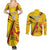 Custom Zimbabwe Football Couples Matching Summer Maxi Dress and Long Sleeve Button Shirt Go Warriors