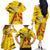 Custom Zimbabwe Football Family Matching Off The Shoulder Long Sleeve Dress and Hawaiian Shirt Go Warriors