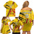 Custom Zimbabwe Football Family Matching Off Shoulder Short Dress and Hawaiian Shirt Go Warriors