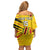 Custom Zimbabwe Football Family Matching Off Shoulder Short Dress and Hawaiian Shirt Go Warriors