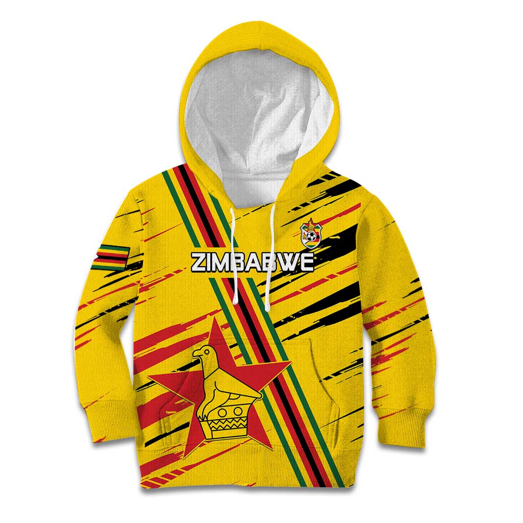 Custom Zimbabwe Football Kid Hoodie Go Warriors