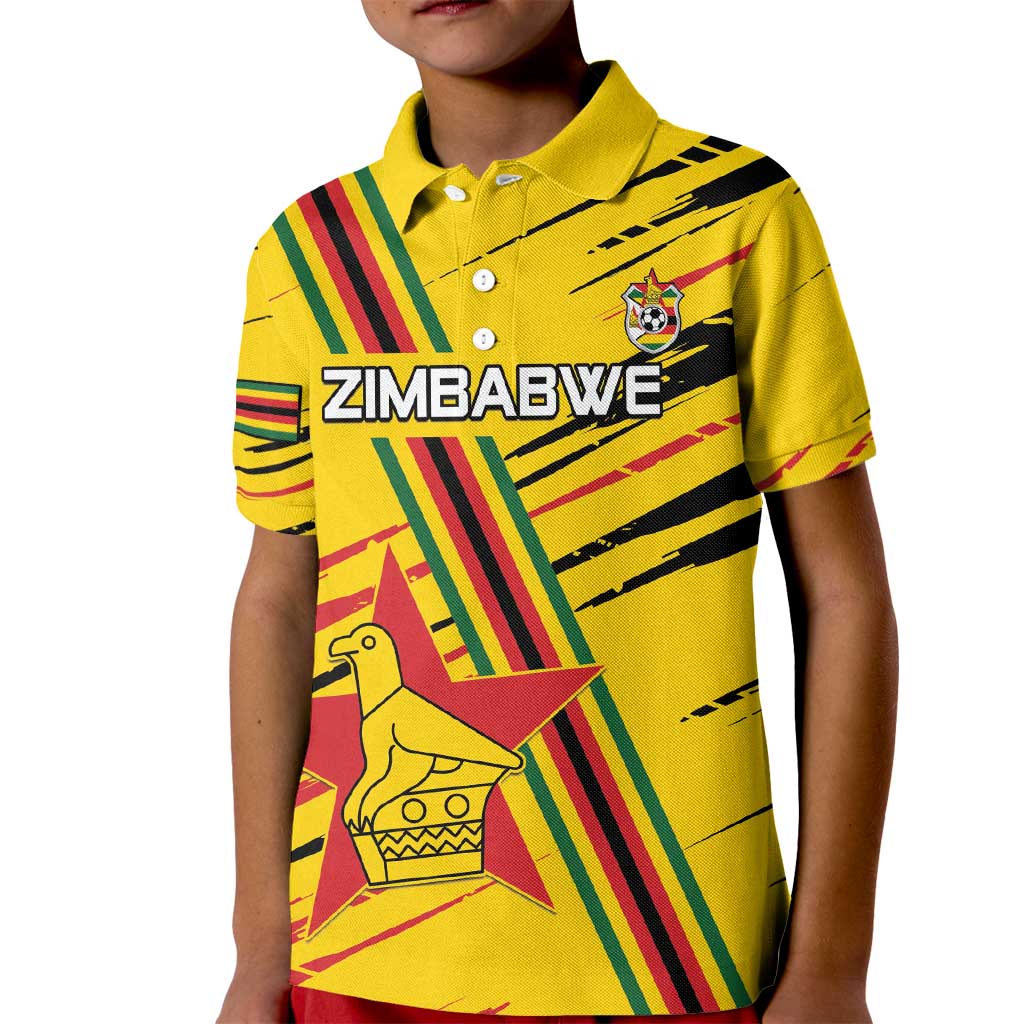 Custom Zimbabwe Football Kid Polo Shirt Go Warriors