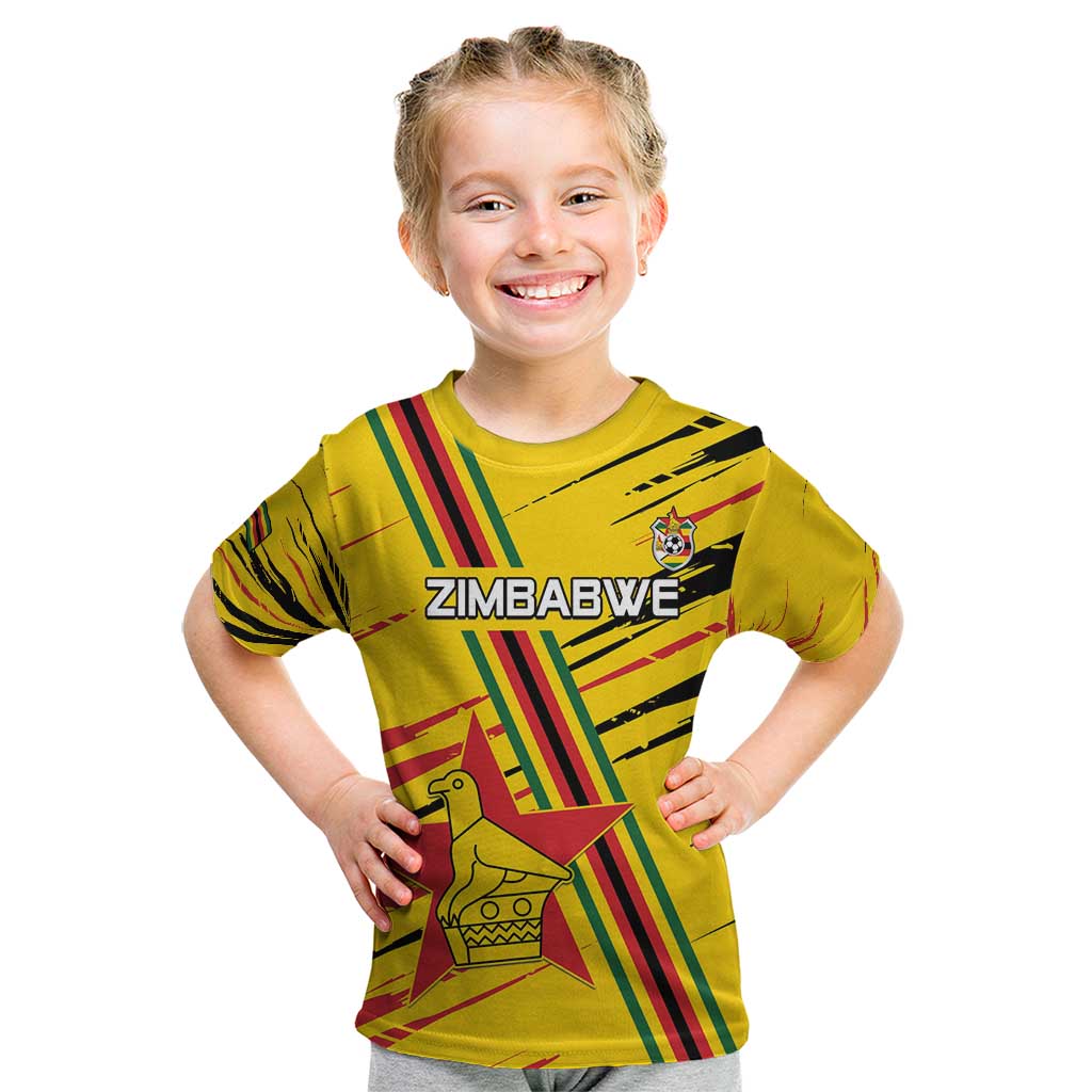 Custom Zimbabwe Football Kid T Shirt Go Warriors