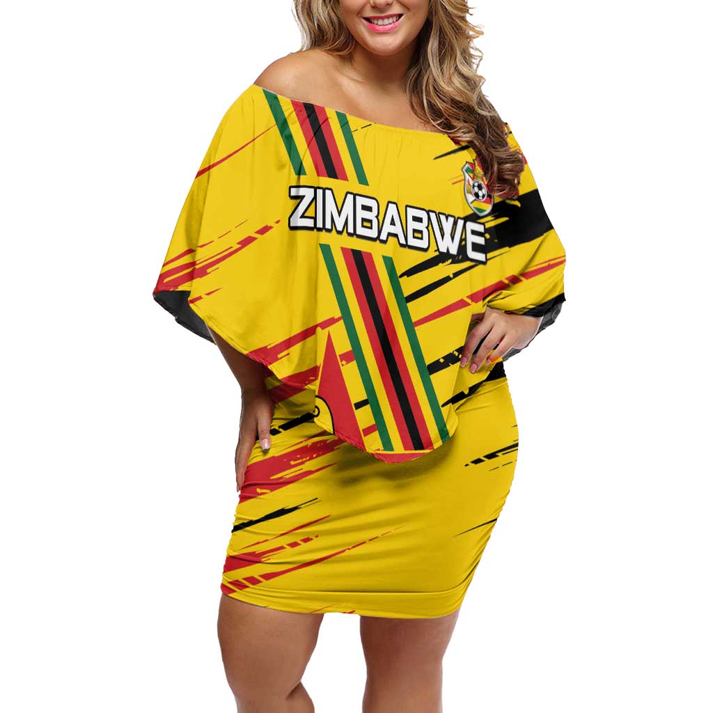 Custom Zimbabwe Football Off Shoulder Short Dress Go Warriors