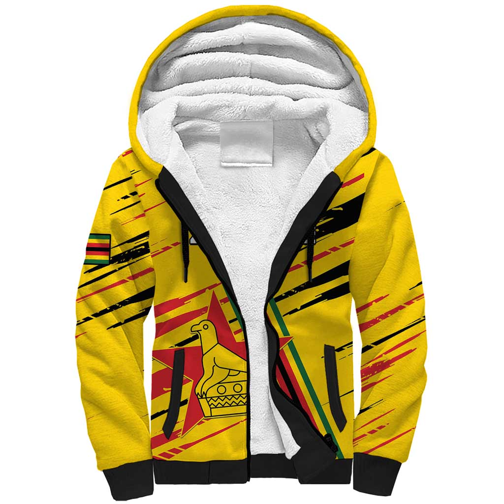 Custom Zimbabwe Football Sherpa Hoodie Go Warriors