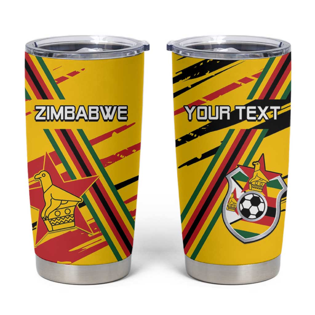 Custom Zimbabwe Football Tumbler Cup Go Warriors