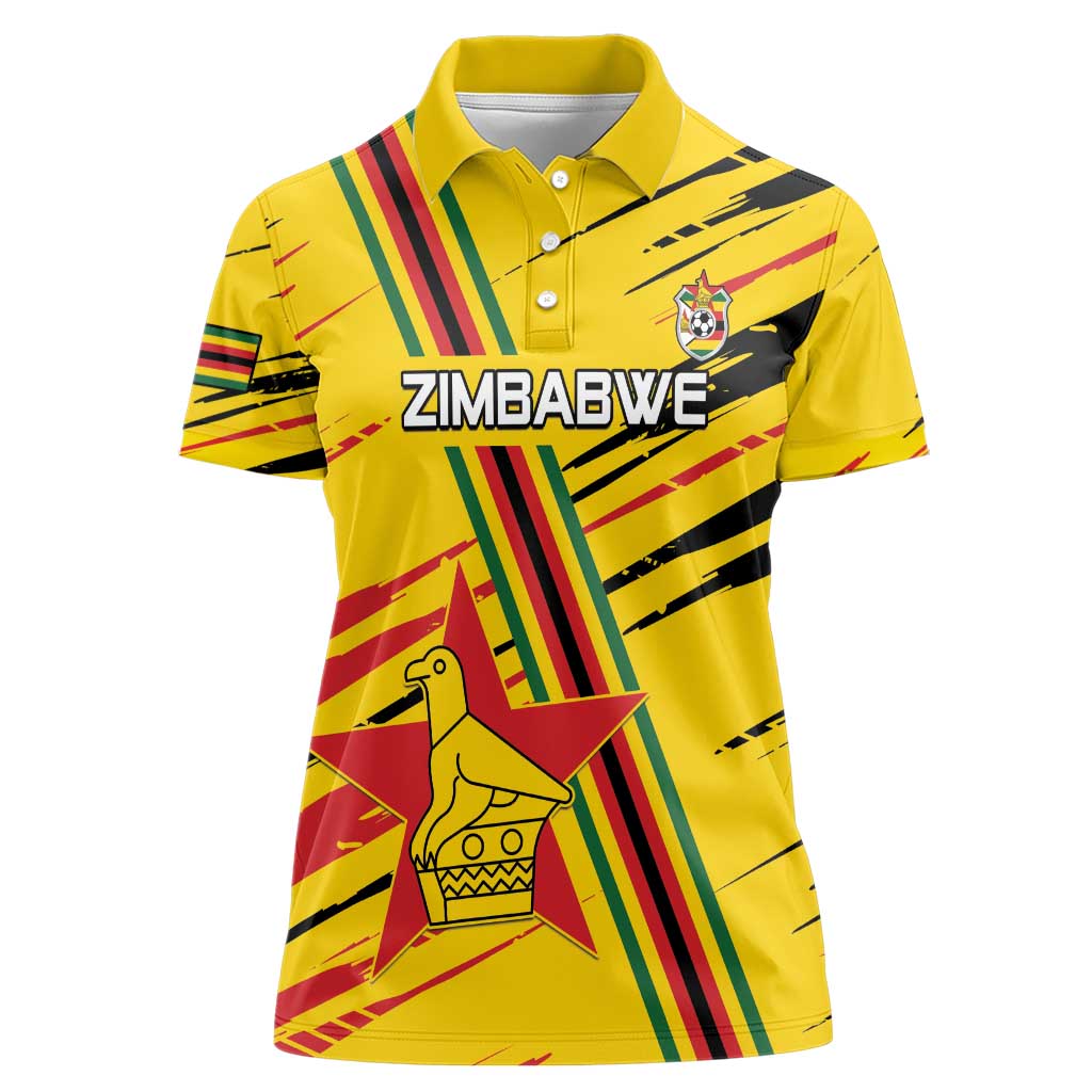 Custom Zimbabwe Football Women Polo Shirt Go Warriors