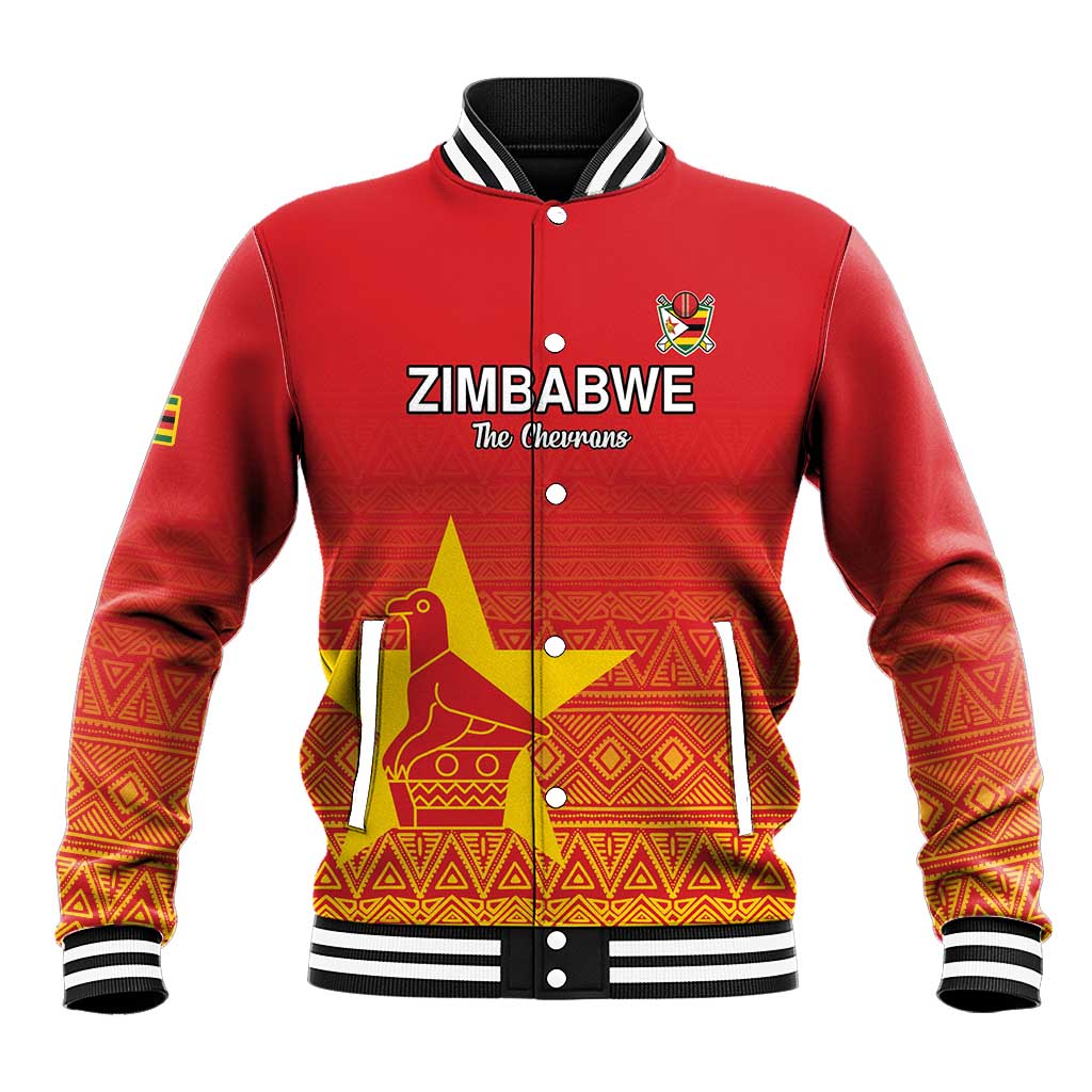 Custom Zimbabwe Cricket Baseball Jacket Go Chevrons