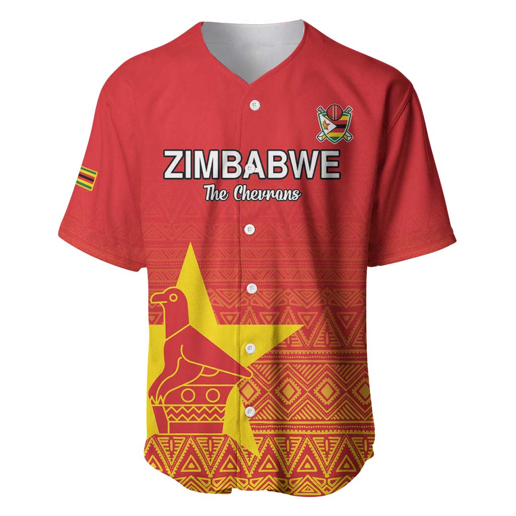 Custom Zimbabwe Cricket Baseball Jersey Go Chevrons