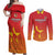 Custom Zimbabwe Cricket Couples Matching Off Shoulder Maxi Dress and Long Sleeve Button Shirt Go Chevrons