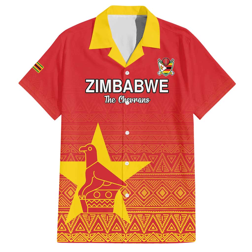 Custom Zimbabwe Cricket Hawaiian Shirt Go Chevrons