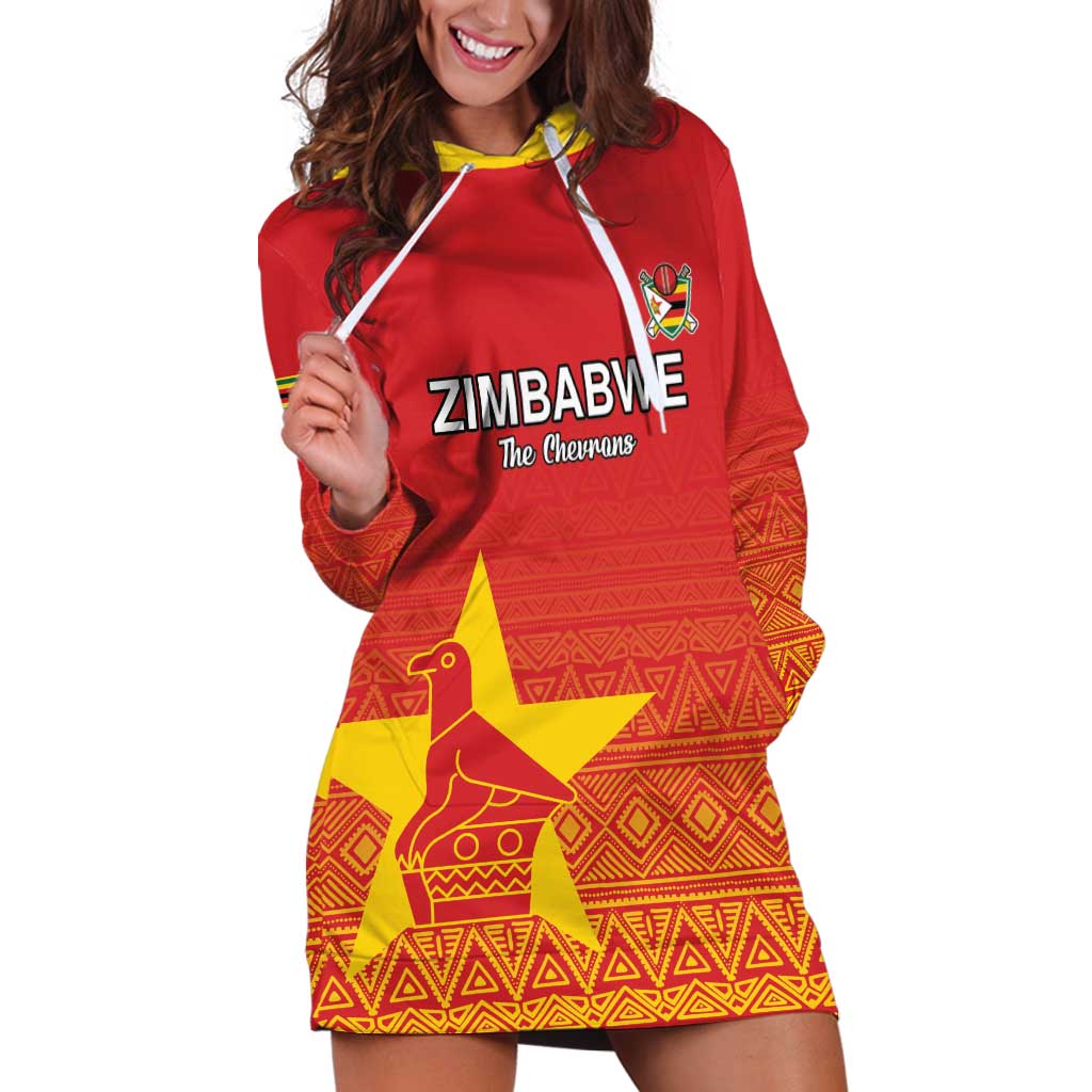 Custom Zimbabwe Cricket Hoodie Dress Go Chevrons