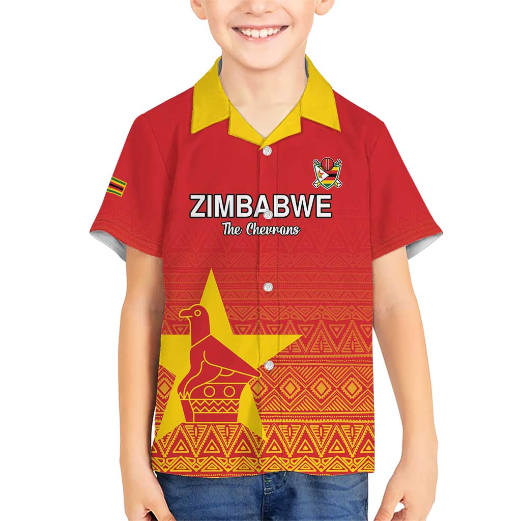 Custom Zimbabwe Cricket Kid Hawaiian Shirt Go Chevrons