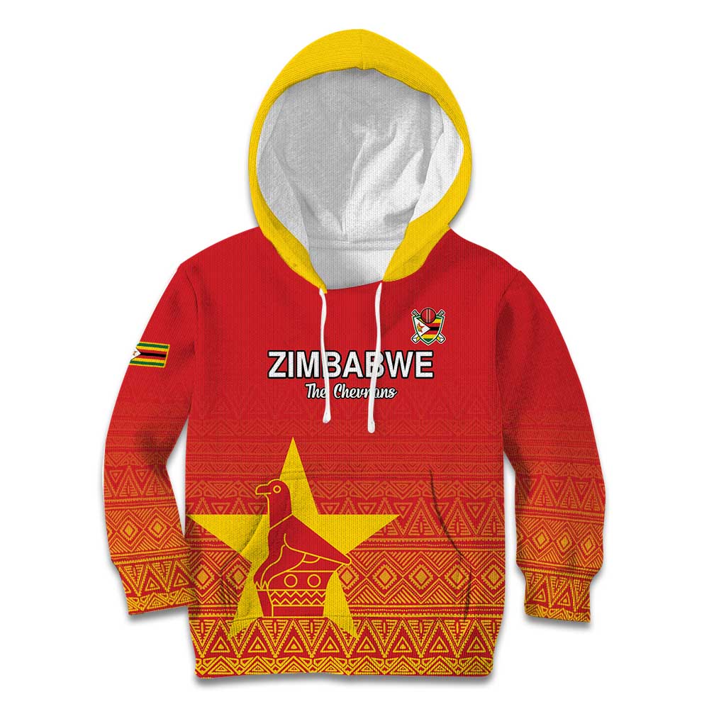 Custom Zimbabwe Cricket Kid Hoodie Go Chevrons