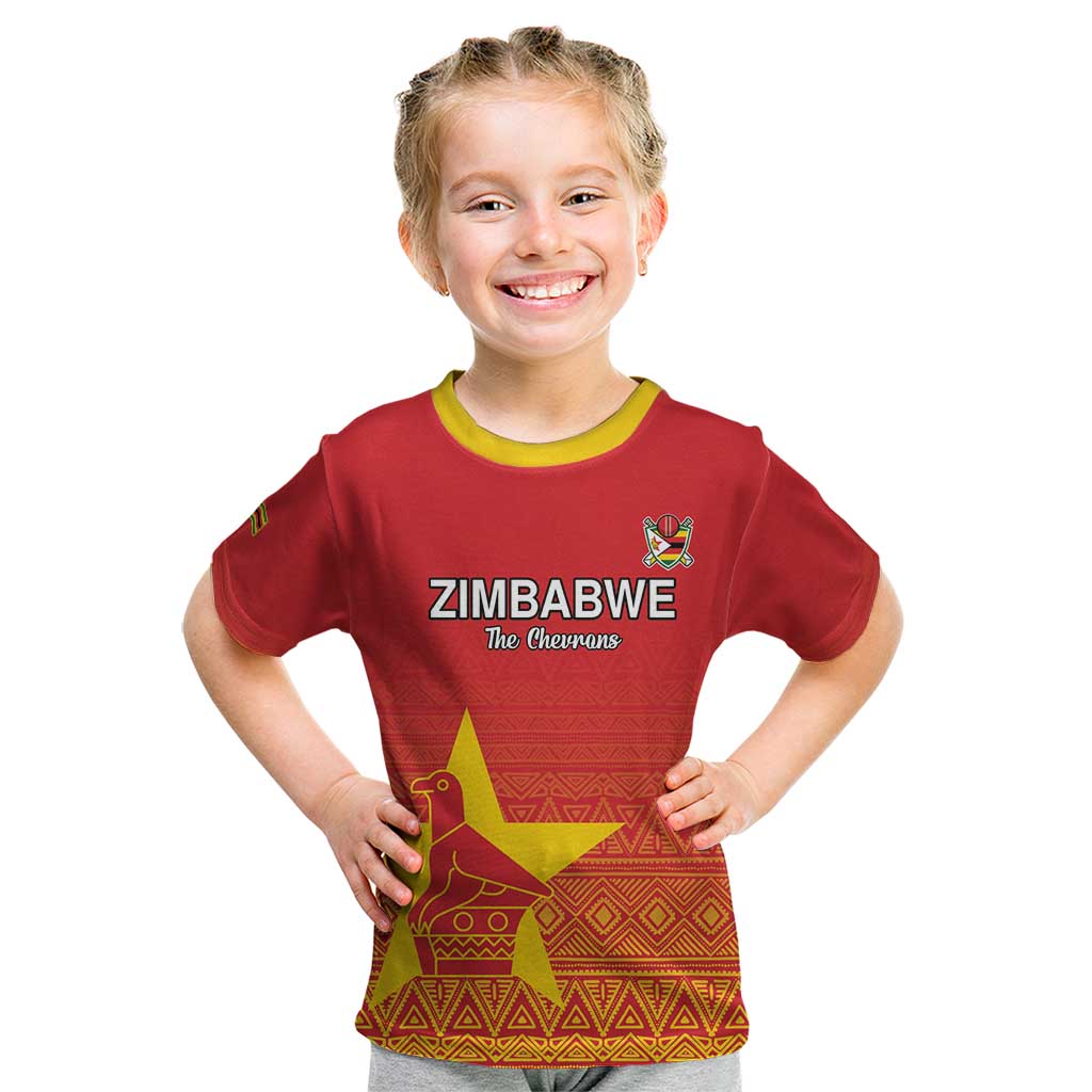 Custom Zimbabwe Cricket Kid T Shirt Go Chevrons