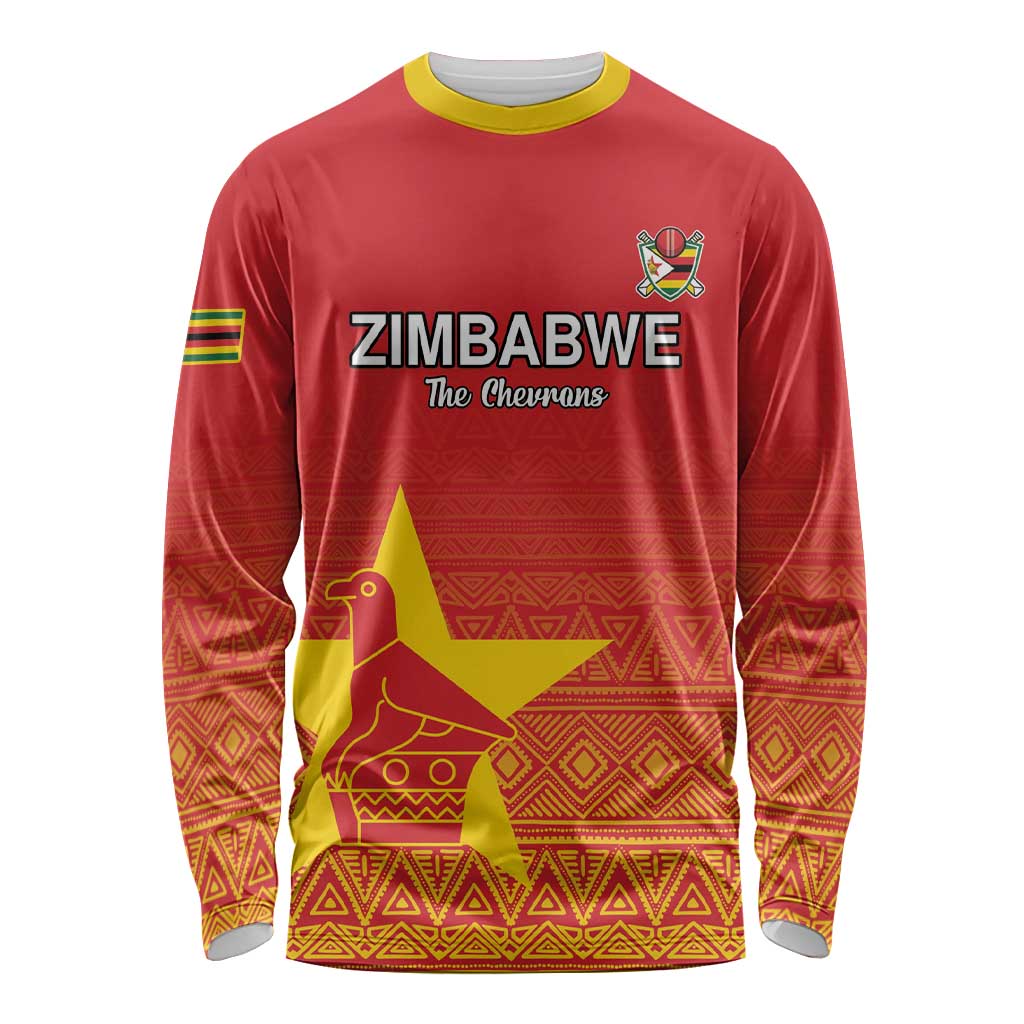 Custom Zimbabwe Cricket Long Sleeve Shirt Go Chevrons