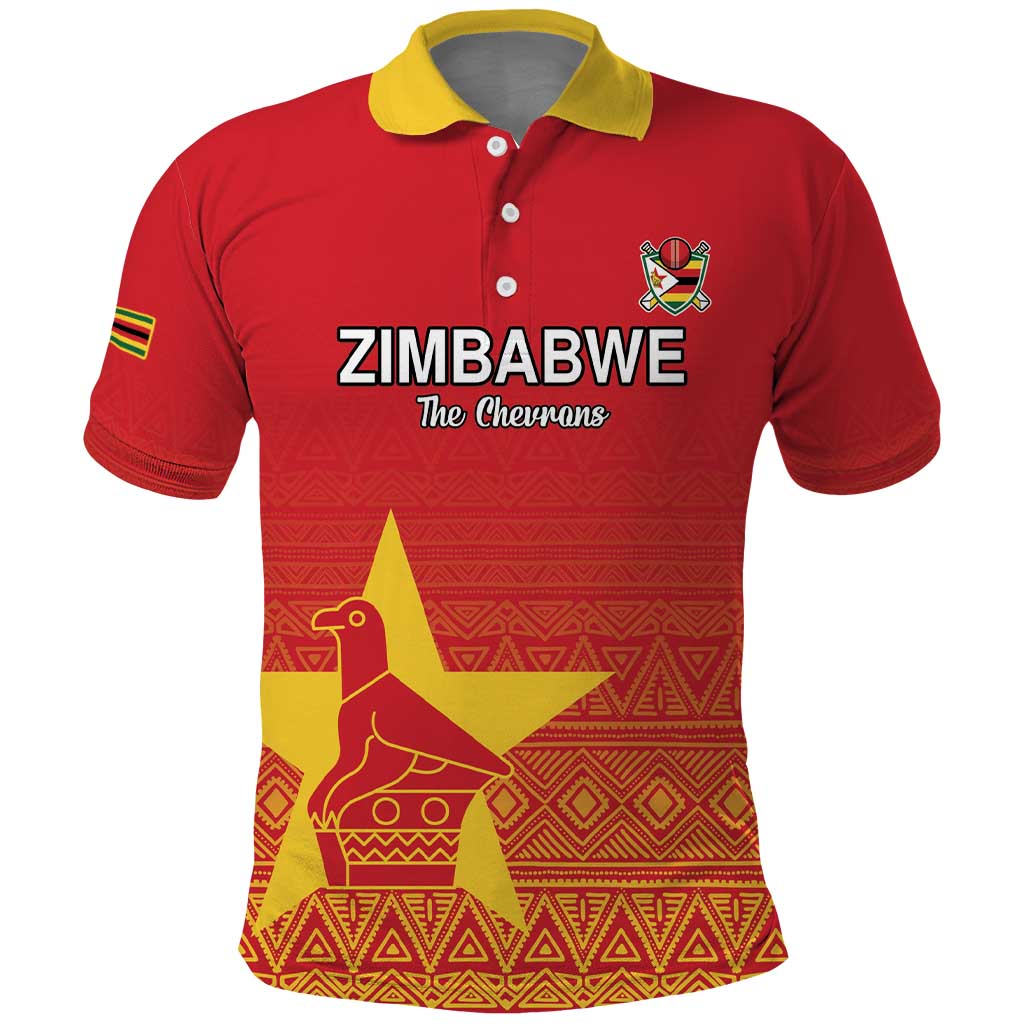 Custom Zimbabwe Cricket Polo Shirt Go Chevrons