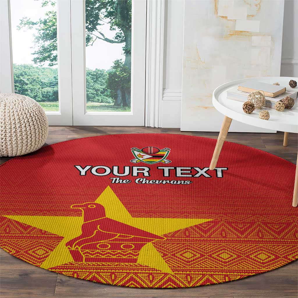 Custom Zimbabwe Cricket Round Carpet Go Chevrons