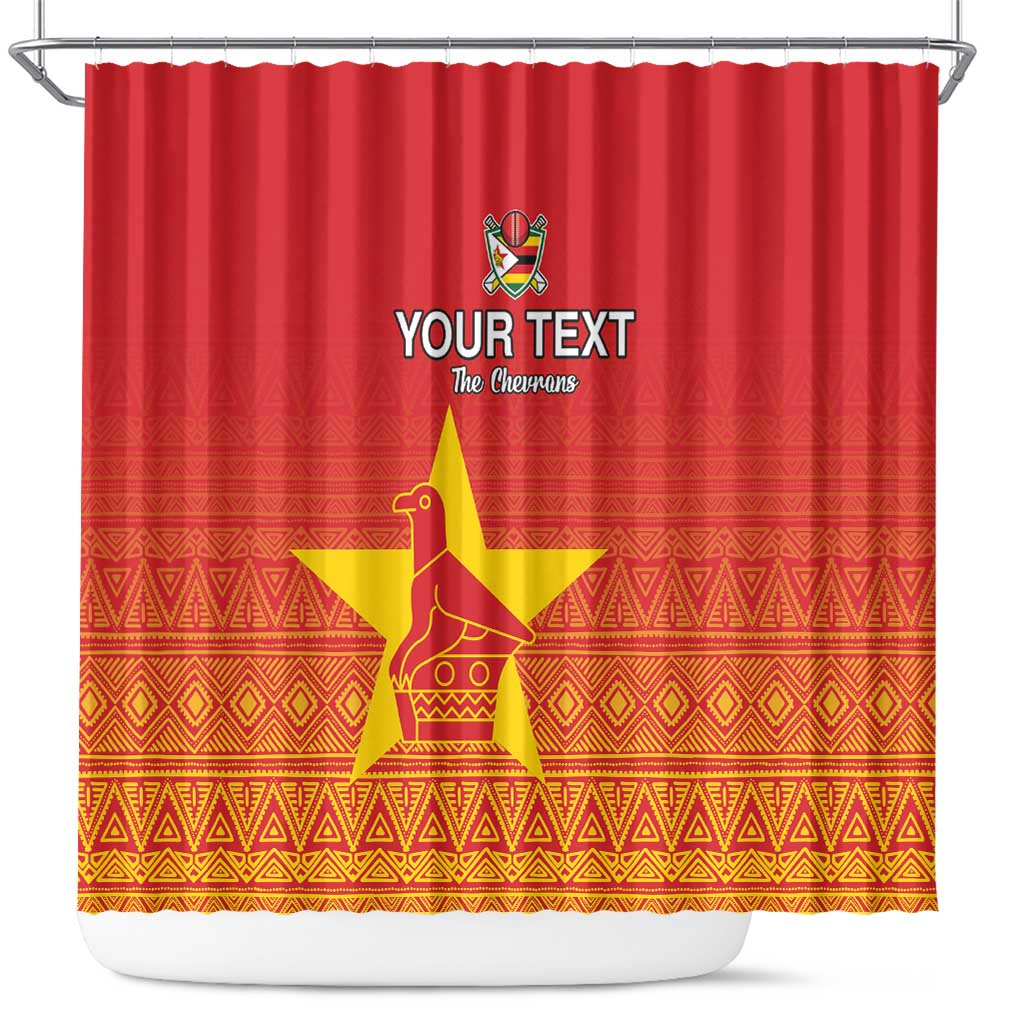 Custom Zimbabwe Cricket Shower Curtain Go Chevrons