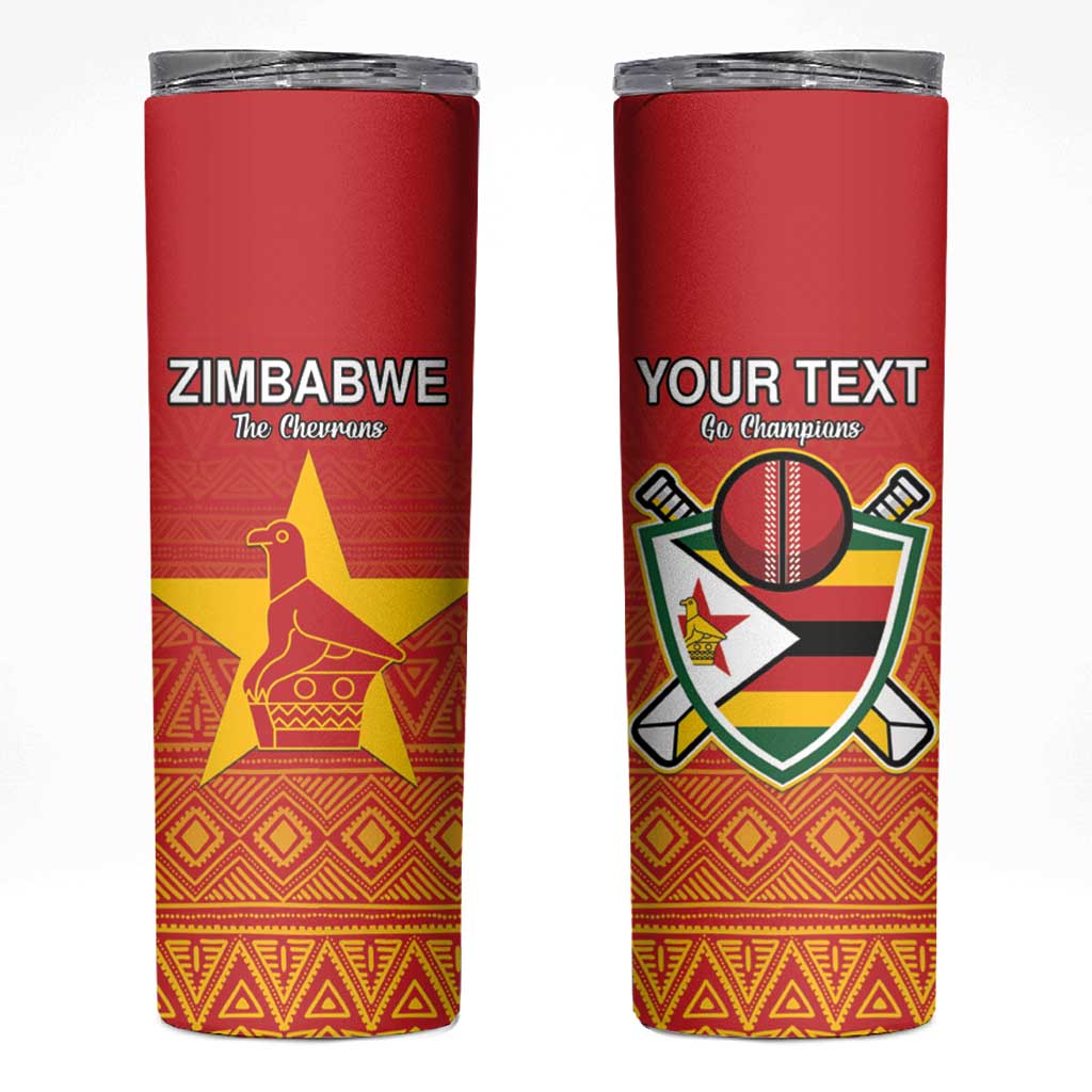 Custom Zimbabwe Cricket Skinny Tumbler Go Chevrons