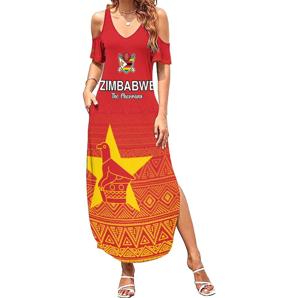 Custom Zimbabwe Cricket Summer Maxi Dress Go Chevrons