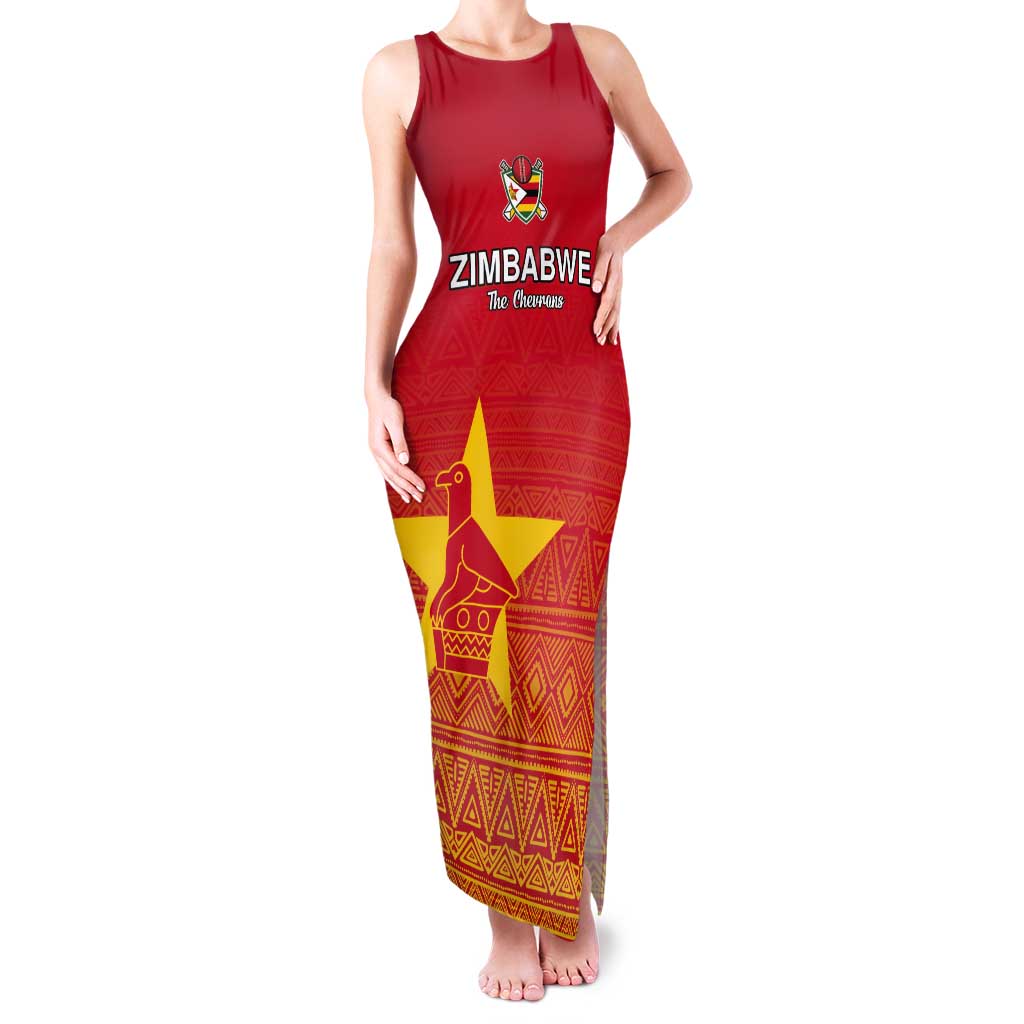 Custom Zimbabwe Cricket Tank Maxi Dress Go Chevrons