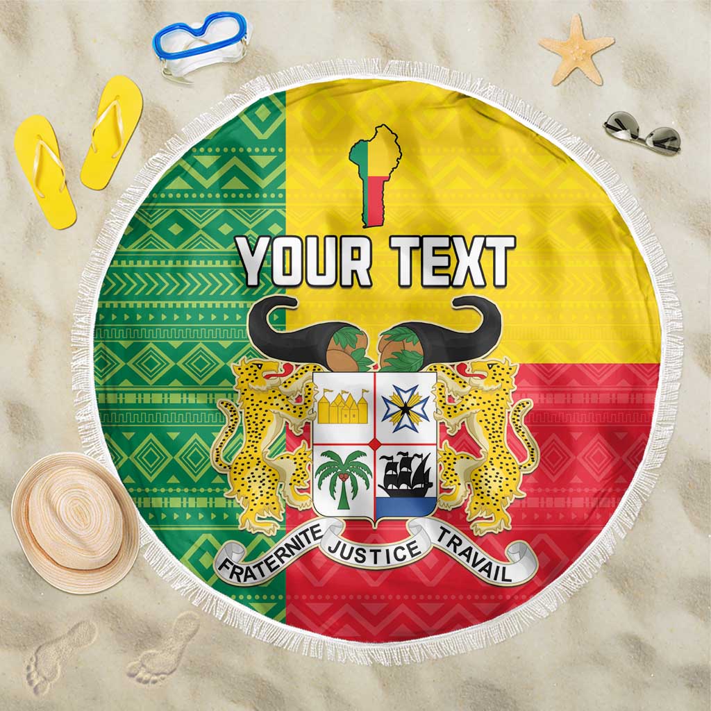 Personalised Benin Beach Blanket Coat Of Arms Flag Style