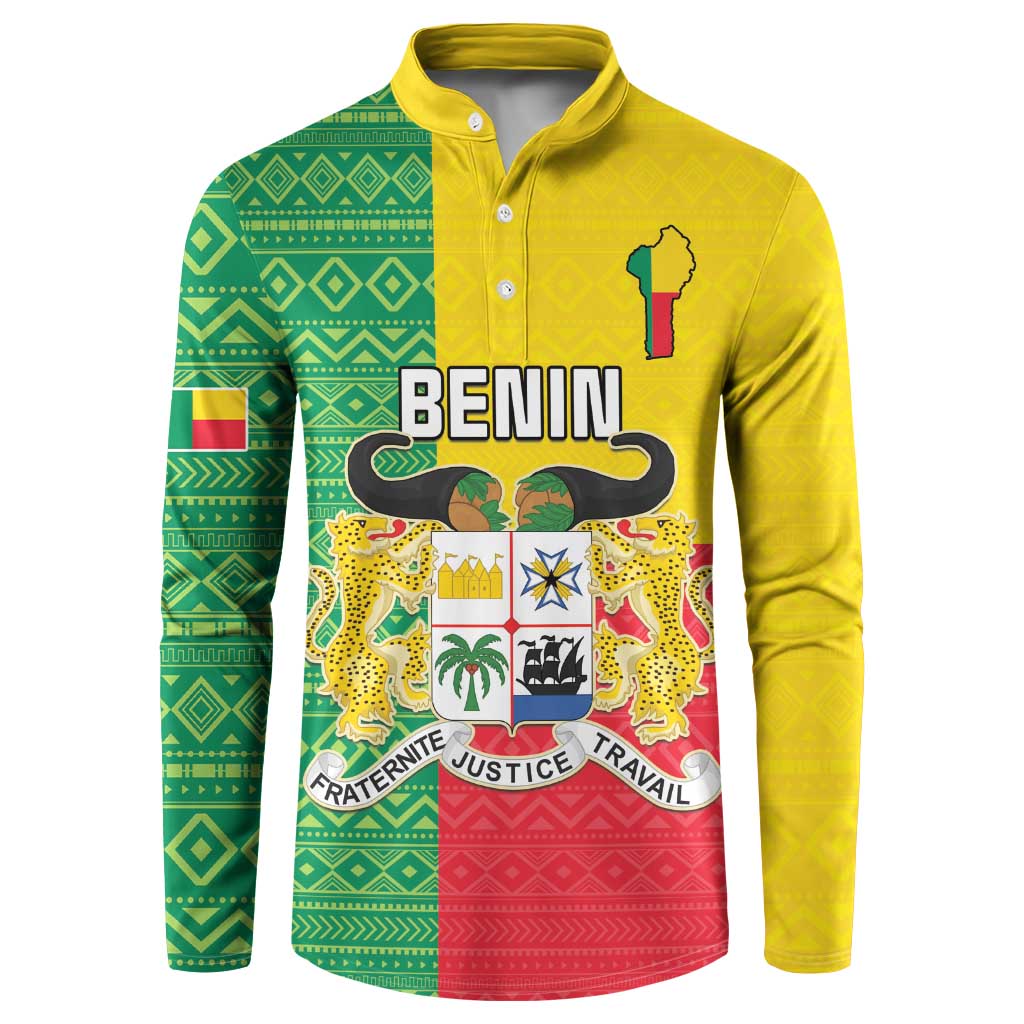 Personalised Benin Button Sweatshirt Coat Of Arms Flag Style