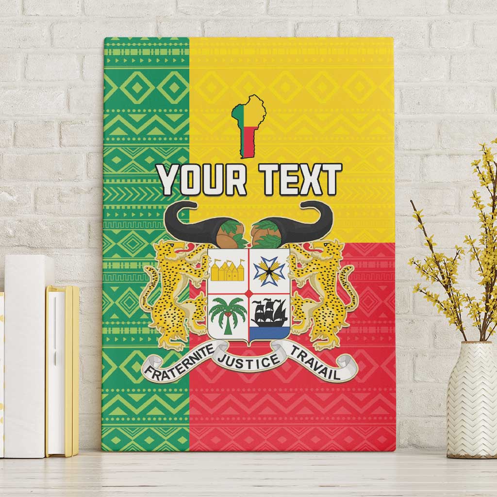 Personalised Benin Canvas Wall Art Coat Of Arms Flag Style