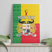 Personalized Benin canvas wall art front view, coat of arms flag design with your text