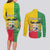 Personalised Benin Couples Matching Long Sleeve Bodycon Dress and Long Sleeve Button Shirt Coat Of Arms Flag Style