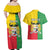 Personalised Benin Couples Matching Off Shoulder Maxi Dress and Hawaiian Shirt Coat Of Arms Flag Style