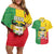 Personalised Benin Couples Matching Off Shoulder Short Dress and Hawaiian Shirt Coat Of Arms Flag Style