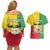 Personalised Benin Couples Matching Off Shoulder Short Dress and Hawaiian Shirt Coat Of Arms Flag Style