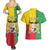 Personalised Benin Couples Matching Summer Maxi Dress and Hawaiian Shirt Coat Of Arms Flag Style