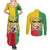 Personalised Benin Couples Matching Summer Maxi Dress and Long Sleeve Button Shirt Coat Of Arms Flag Style