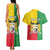 Personalised Benin Couples Matching Tank Maxi Dress and Hawaiian Shirt Coat Of Arms Flag Style