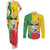 Personalised Benin Couples Matching Tank Maxi Dress and Long Sleeve Button Shirt Coat Of Arms Flag Style