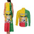 Personalised Benin Couples Matching Tank Maxi Dress and Long Sleeve Button Shirt Coat Of Arms Flag Style