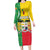 Personalised Benin Family Matching Long Sleeve Bodycon Dress and Hawaiian Shirt Coat Of Arms Flag Style