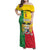 Personalised Benin Family Matching Off Shoulder Maxi Dress and Hawaiian Shirt Coat Of Arms Flag Style